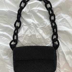 Anthropologie Black Chain Strap Shoulder Bag